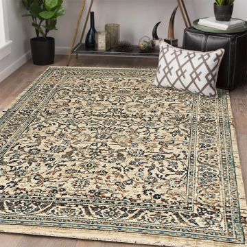 Rugsville Kathleen Floral Ivory Persian Carpet 5'3" x 7'1"