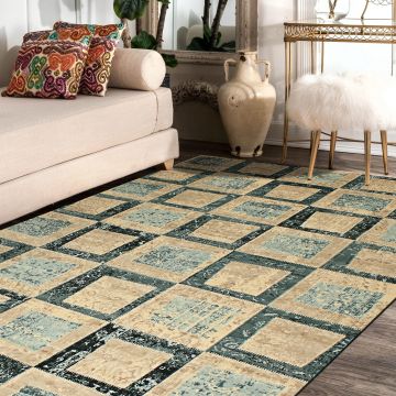 Rugsville Amya Stone Wall Multi Modern Carpet 6'4" x 9'3"