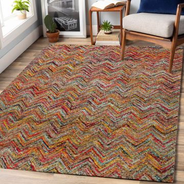 Rugsville Ozanich Multi Chevron Modern Carpet 5'3" x 7'4"