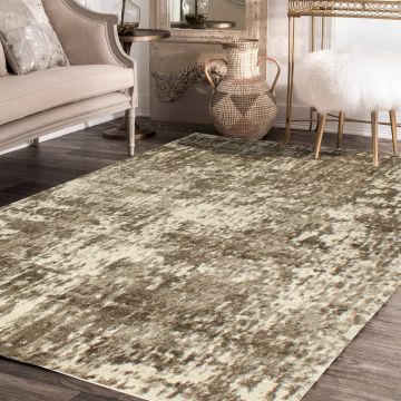 Rugsville Sukru Brown Abstract Modern Carpet 5'3" x 7'4"