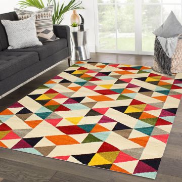 Rugsville Emeric Multi Geometric Modern Carpet 5'3" x 7'4"