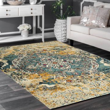 Rugsville Ethelric Multi Floral Vintage Carpet 5'3" x 7'4"