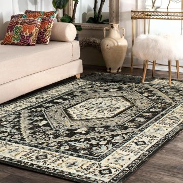 Rugsville Tengiz Vintage Black Oriental Persian Carpet 5'3" x 7'1"