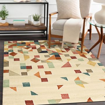 Rugsville Sevgili Multi Abstract Modern Carpet 5'3" x 7'8"