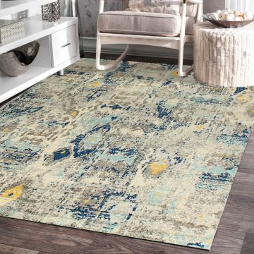 Rugsville Reyhan Multi Abstract Modern Carpet 5'3" x 7'5"