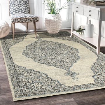 Rugsville Rezan Vintage Ivory Oriental Persian Carpet 5'3" x 7'9"