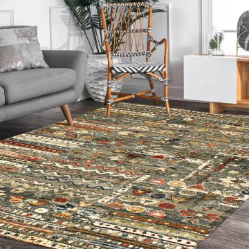 Rugsville Roxelana Multi Graphic Modern Carpet 5'3" x 7'6"