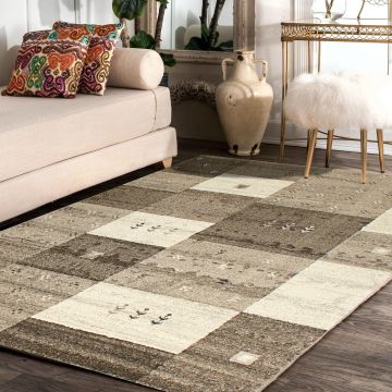 Rugsville Liam Brown Geometric Modern Carpet 5'3" x 7'7"