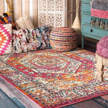 Rugsville Ardit Pink & Purple Oriental Persian Carpet 5'3" x 7'10"