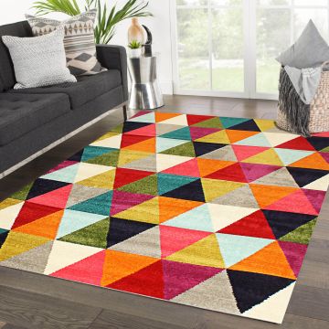 Rugsville Bastein Multi Geometric Modern Carpet 5'3" x 7'8"