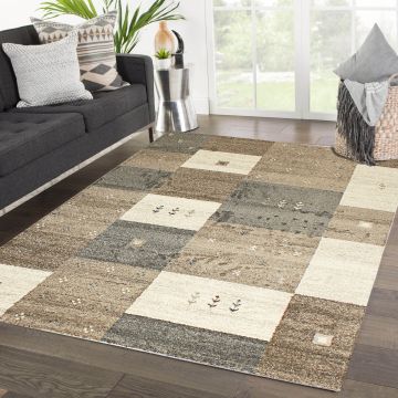 Rugsville Dietiker Brown Geometric Modern Carpet 5'3" x 7'6"