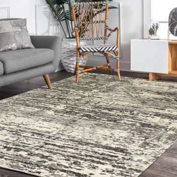 Rugsville Disler Gray Abstract Modern Carpet 5'3" x 7'6"