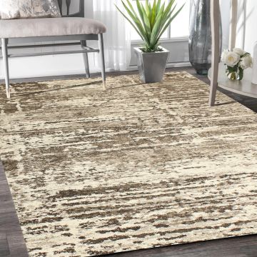 Rugsville Fahrni Brown Abstract Modern Carpet 5'3" x 7'7"