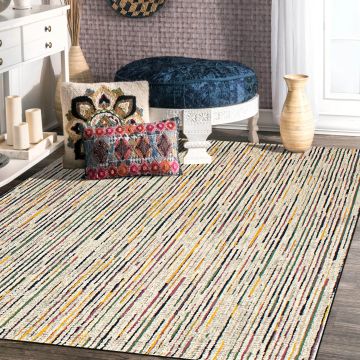 Rugsville Pibal Multi Graphic Modern Carpet 5'3" x 7'7"