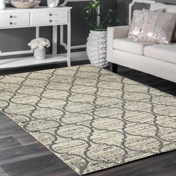 Rugsville Francisco Moroccan Gray Geometric Modern Carpet 5'3" x 7'6"