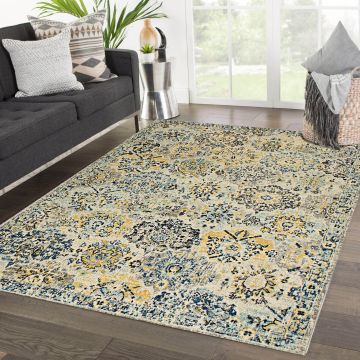Rugsville Foster Transitional Gray Graphic Persian Carpet 5'3" x 7'10"