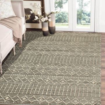 Rugsville Fabius Gray Graphic Modern Carpet 5'3" x 7'9"