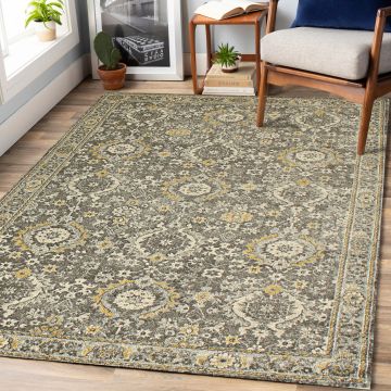 Rugsville Ephraim Gray Floral Persian Carpet 5'3" x 7'7"