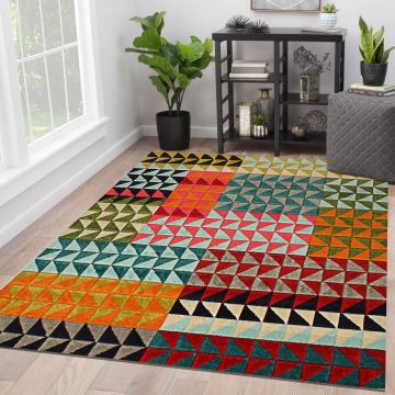 Rugsville Elettra Multi Geometric Modern Carpet 5'3" x 7'3"