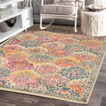 Rugsville Dominique Transitional Multi Floral Persian Carpet 5'3" x 7'8"