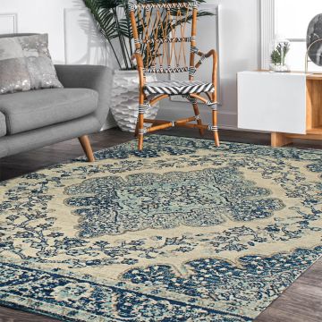 Rugsville Diane Transitional Blue Oriental Persian Carpet 5'3" x 7'8"