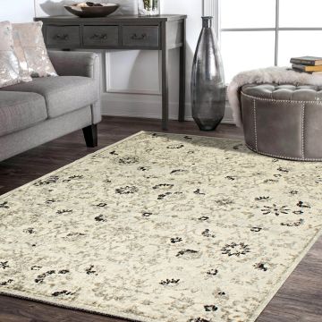 Rugsville Denise Transitional Gray Floral Persian Carpet 5'3" x 7'