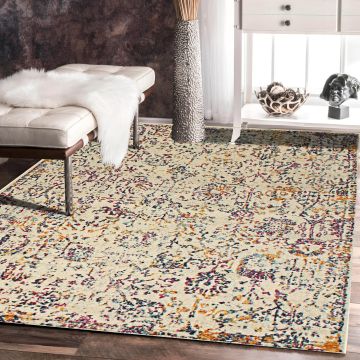 Rugsville Delphine Transitional Ivory Floral Persian Carpet 5'3" x 7'9"