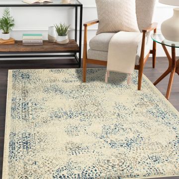 Rugsville Deline Ivory Graphic Modern Carpet 5'3" x 7'10"