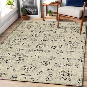 Rugsville Declan Transitional Gray Floral Persian Carpet 5'3" x 7'9"