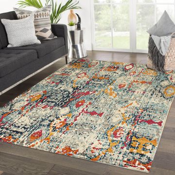 Rugsville Cosette Multi Graphic Modern Carpet 5'3" x 7'8"