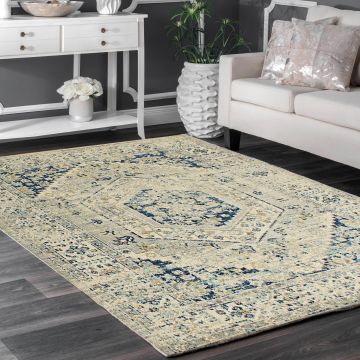 Rugsville Clemence Ivory Oriental Persian Carpet 5'3" x 7'10"