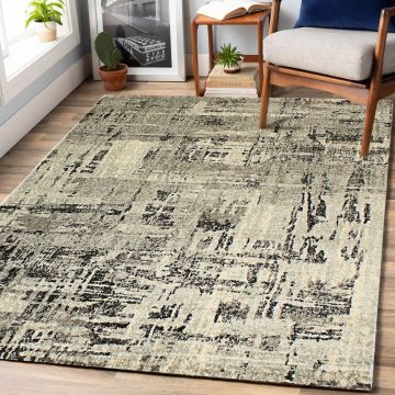 Rugsville Berthe Gray Abstract Modern Carpet 5'3" x 7'8"