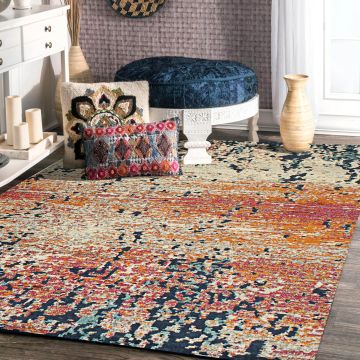 Rugsville Bernardine Multi Abstract Modern Carpet 5'3" x 7'9"