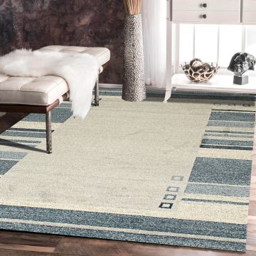 Rugsville Raquel Bordered Gray Modern Carpet 5'3" x 7'8"