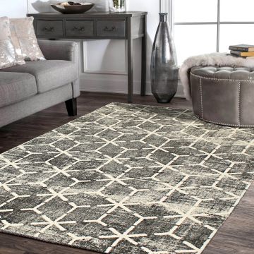 Rugsville Lilianna Geometric Gray Modern Carpet 5'3" x 7'7"