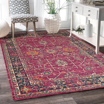 Rugsville Kourtney Traditonal Floral Pink Persian Carpet 5'3" x 7'8"