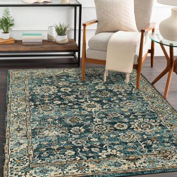 Rugsville Mariam Traditonal Floral Blue Persian Carpet 5'3" x 7'8"