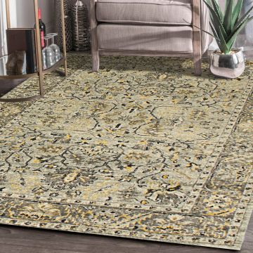 Rugsville Karsyn Traditonal Floral Gray Persian Carpet 5'3" x 7'7"
