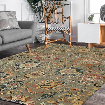 Rugsville Lesly Multi Transitional Floral Carpet 5'3" x 7'7"
