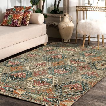 Rugsville Iliana Floral Gray Transitional Carpet 5'3" x 7'1"