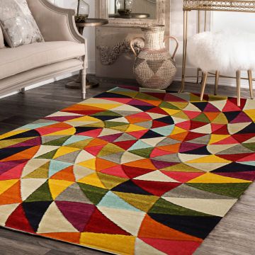 Rugsville Jocelynn Graphic Multi Modern Carpet 5'3" x 7'8"