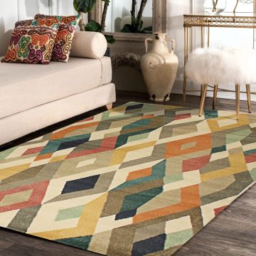 Rugsville Elianna Geometric Multi Modern Carpet 5'3" x 7'7"