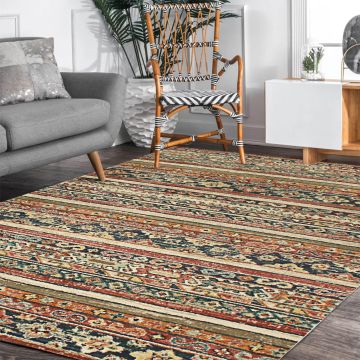 Rugsville Meghan Tribal Geometric Multi Modern Carpet 5'3" x 7'9"