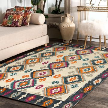 Rugsville Carlee Bohemian Multi Geometric Tribal Carpet 5'2" x 7'7"