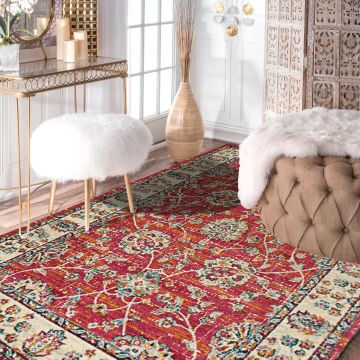 Rugsville Alena Traditonal Floral Red Persian Carpet 5'3" x 7'8"