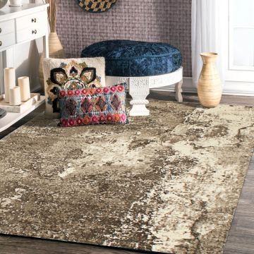 Rugsville Amina Abstract Brown Modern Carpet 5'3" x 7'6"