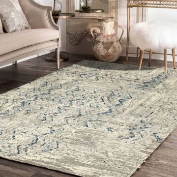 Rugsville Angeline Graphic Blue Modern Carpet 5'3" x 7'6"