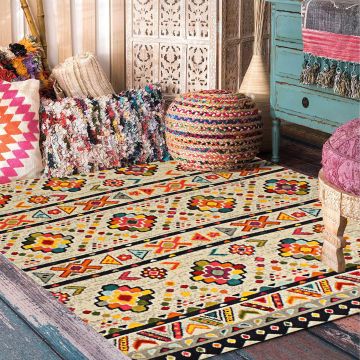 Rugsville Emelia Tribal Geometric Multi Modern Carpet 5'3" x 7'9"