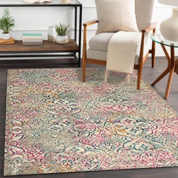 Rugsville Edith Floral Multi Modern Carpet 5'3" x 7'7"