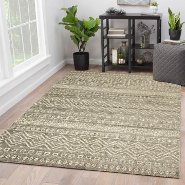Rugsville Martha Geometric Brown Modern Carpet 5'3" x 7'1"